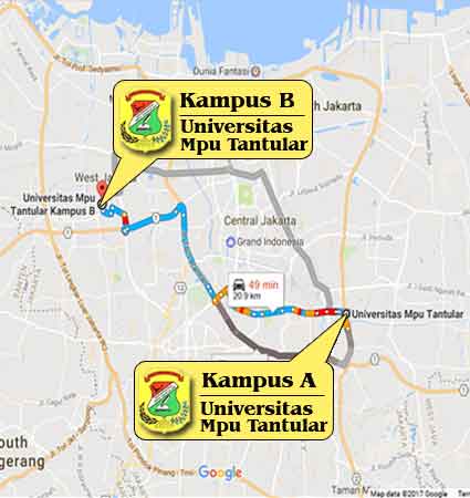 Peta Lokasi Mpu Tantular Kedoya Jakarta  Program Kuliah Sore Malam Nomor